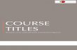 COURSE TITLES - Intuition