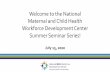 Summer Seminar Series - Home - National MCH Workforce ...