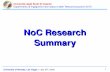 NoC Research Summary - Unict
