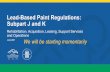 Lead-Based Paint Regulations: Subpart J and K