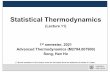 Lecture 11 Statistical Thermodynamics