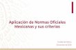 Aplicación de Normas Oficiales Mexicanas y sus criterios