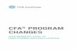 CFA PROGRAM CHANGES