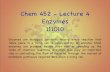 Chem 452 - Lecture 4 Enzymes 111010
