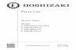 Parts List - HOSHIZAKI