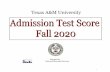 Fall 2020 Admit Scores - Texas A&M University
