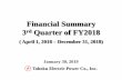 Financial Summary 3rd Quarter of FY2018 ( April 1, 2018