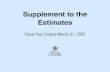 Supplement to the Estimates - BC Budget 2021