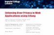 Enforcing User Privacy in Web Applications using Erlang