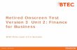 Retired Onscreen Test Version 3 Unit 2: Finance for Business