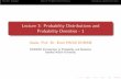 Lecture 3: Probability Distributions and Probability ...