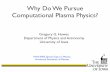Why Do We Pursue Computational Plasma Physics?