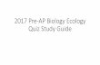 2017 Pre-AP Biology Ecology Quiz Study Guide