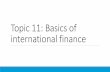 Topic 11: Basics of international finance