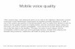 Mobile voice quality