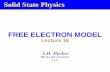 FREE ELECTRON MODEL - UCL