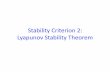 Stability Criterion 2: Lyapunov Stability Theorem
