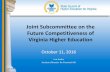 Joint Subcommittee Presentation - SCHEV