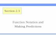 Section 2.3 Function Notation and Making Predictions
