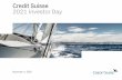 Credit Suisse 2021 Investor Day