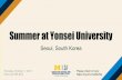 Summer at Yonsei University