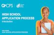 APPLICATION PROCESS HIGH SCHOOL - Chicago Public Schools
