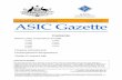 Published by ASIC ASIC Gazette - download.asic.gov.au