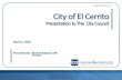Presentation to The City Council - El Cerrito