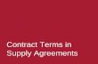 Contract Terms in Supply Agreements