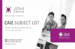 ًﺎﻌ ﻗاو CAIE SUBJECT LIST