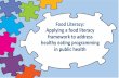 Food Literacy: Applying a food literacy framework to ...