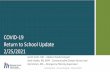 COVID-19 Return to School Update 2/25/2021