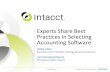 Experts Share Best Practices in Selecting Accounting Software
