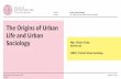Critical Urban Sociology Lecture: The Origins of Urban ...
