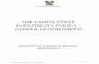 THE LAGOS STATE ELECTRICITY POLICY - CONSULTATION PAPER