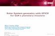 Solar System geometry with SPICE for ESA's planetary missions