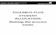 SYLLABUS PLUS STUDENT ALLOCATION: Making the process …