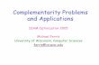Complementarity Problems and Applications