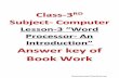 CLASS-3 COMP Ls-3 WORD PROCESSOR ANS KEY of BOOK WORK