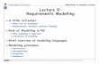 Lecture 9: Requirements Modelling