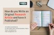 How do you write an original research article and have it published? – Pubrica