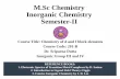 M.Sc Chemistry Inorganic Chemistry Semester-II