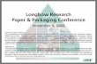 Longbow Research Paper & Packaging Conference