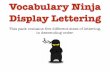 Vocabulary Ninja Display Lettering