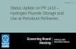 Status Update on PR 1410 –Hydrogen Fluoride Storage and ...