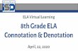 ELA Virtual Learning 8th Grade ELA Connotation & Denotation