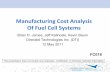 Manufacturing Cost Analysis of Fuel Cell Systems