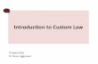 Introduction to Custom Law