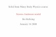 Solid State Many Body Physics course Newns-Anderson model ...