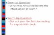 Essential Question: What was Africa like before the ...